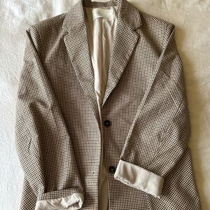 Oak + Fort Oversized Plaid Blazer